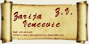 Zarija Venčević vizit kartica